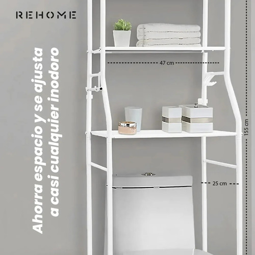 Estante Baño Mueble Organizador De Baño 3 Niveles Toallero Blanco Con Repisas