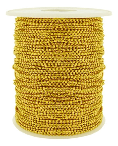 Corrente Bolinha Dourada Bijuterias Tags Chaveiros 1.2mm 10m