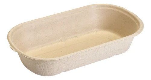 Pack Envase Comida Ovalado Compostable 800 Ml *25 U Con Tapa
