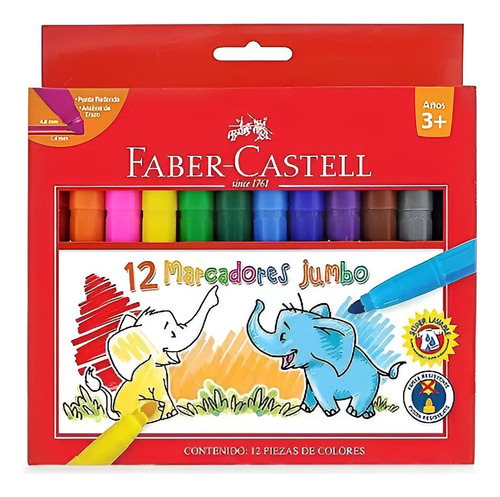 Lápices Scripto Jumbo 12 Colores Lavables