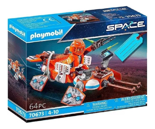 Brinquedo Playmobil Guarda Espacial Space Sunny 70673 Cor Vermelho