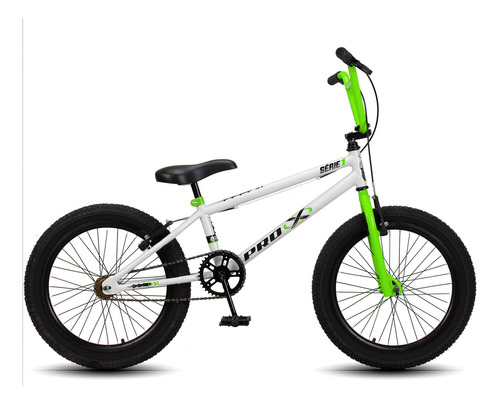 Bicicleta Bmx Aro 20 Pro-x Série 1 Aro Aero Freio V-brake Cor Branco/verde