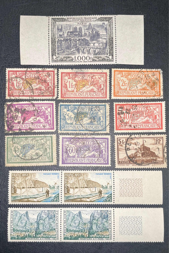 Sello Correo Francia Antiguo 14 Estampillas Francesas Véala