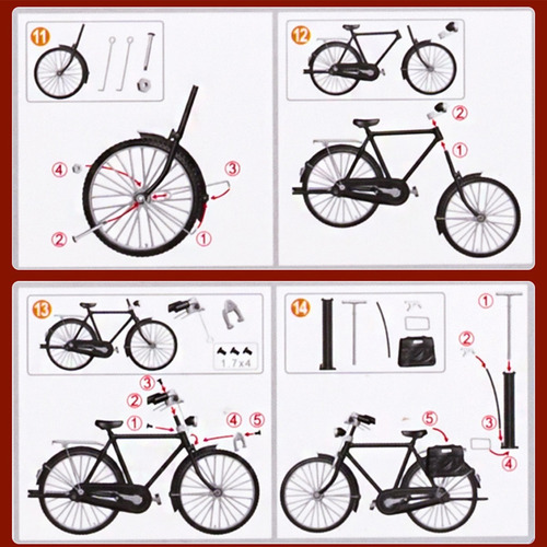 Diy Montaje Modelo De Bicicleta, Simulación Mini Modelo