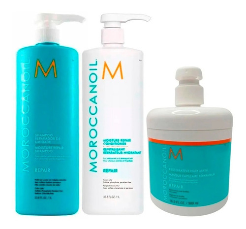 Moroccanoil Repair Shampoo + Acondicionador + Mascara Grande