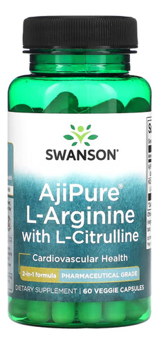 Swanson L-arginina Con L-citrulina, 60 Cáps, Cardiovascular