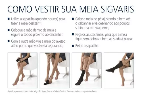 Meia de Compressão Sigvaris 30-40 mmHg Basic - Meia Coxa (7/8