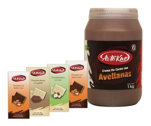 Imagen 1 de 1 de Crema De Cacao Con Avellanas Y 4 Tabletas De Chocolate