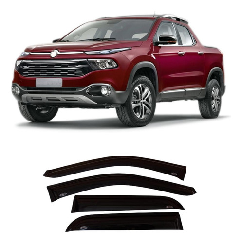 Deflectores De Ventanas Adhesivos (x4) Fiat Toro 2017-2020