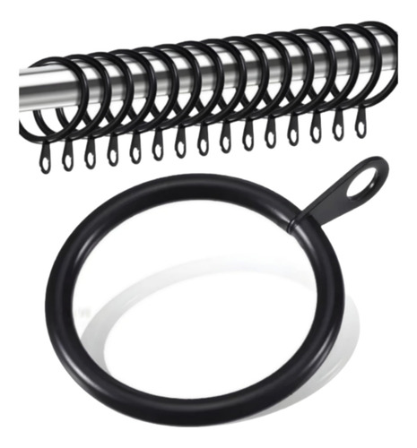 Argollas Para Cortinas Hierro 3/4 7/8 Pack60 Negro
