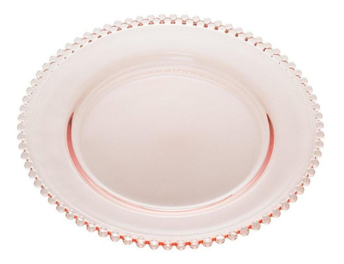 Plato de cristal rosa Wolff Pearl