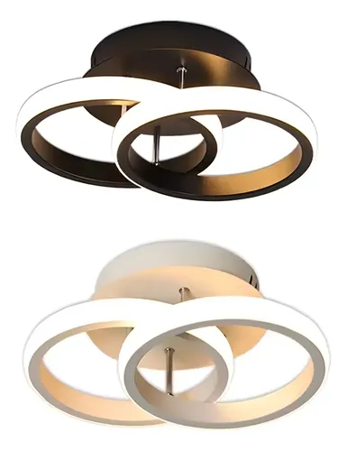Lustre Luminaria Teto Led Moderno 3 Cores Redondo 25x10x19cm