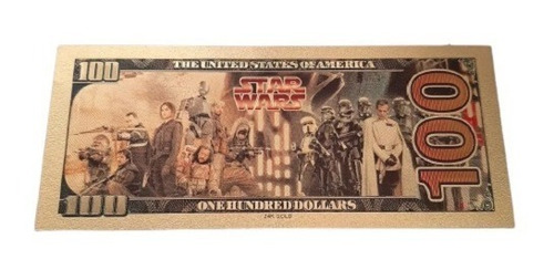 Imagen 3 de 8 de Billete De Coleccion Star Wars Maestro Yoda Oro Feng Shui