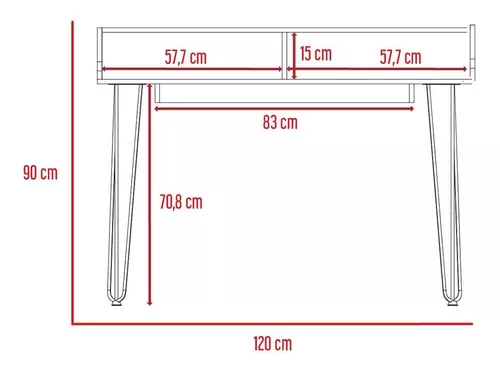 Escritorio Color Café Con Blanco Modelo Palermo 90 Cm Alto A
