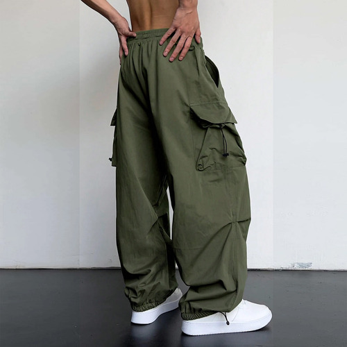 Pantalones Para Hombre Con Cintura Elástica Con Cordón Y Bol