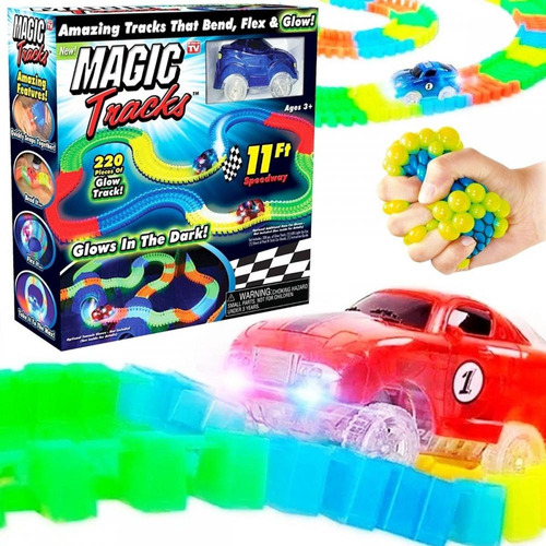 Pista Magic Tracks Flexible 220pcs + Auto Con Luz Led