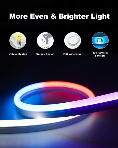 Luz De Cuerda De Neón Lpmylmc Con Chip Ic, Flex De Neón Led
