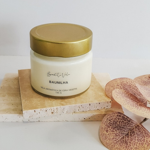 Imagem 2 de 2 de Vela Vegetal Aroma Baunilha 140g Metal - Bendita Vela - Full