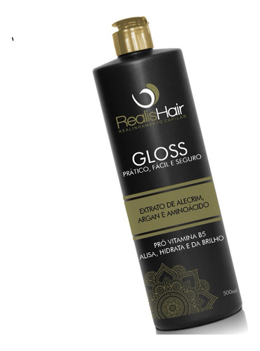 Semi Definitiva Orgânica Realishair Gloss Liso Real 500ml