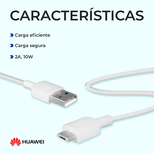Cable Cargador Huawei Usb A Micro Usb V8 1m 10w Carga Rápida