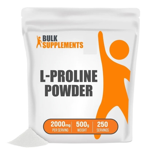 Bulk Supplements | Polvo L-prolina | 500g | 250 Servicios