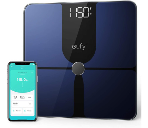 Eufy By Anker, Báscula Inteligente, Bluetooth, Digital, Negr