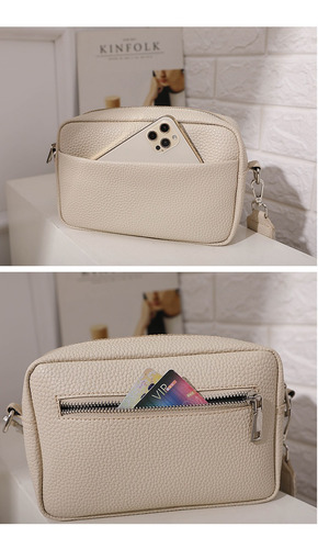 Bandolera De Cuero De Color Sólido Para Mujer