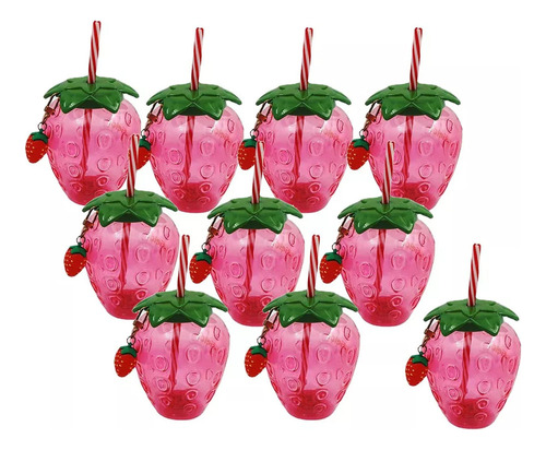 Para 10 Peças De Copo Em Formato De Morango, Caneca Para