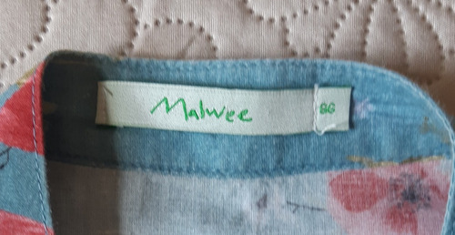 Blusa Malwee - Azul Jeans - Florido - Rendas - Feminino