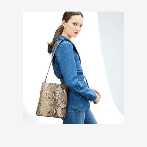 Imagen 2 de 5 de Bolsa Bucket Oriflame Estampado Serpiente Snakeskin Regalo