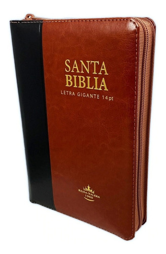 Biblia Reina Valera 1960 Marrón Letra Grande Con Cierre