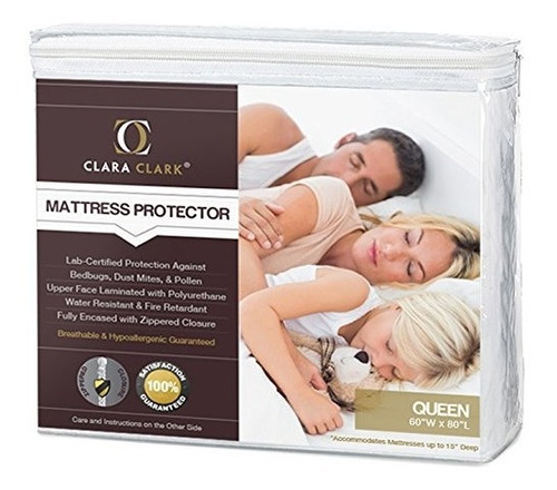 Protector Colchon Clara Clark Resiste Agua Envio Gratis