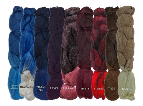 Super Jumbão Para Trenzas Para Mujer 399 Gr Colores Especiales Color T1b/27