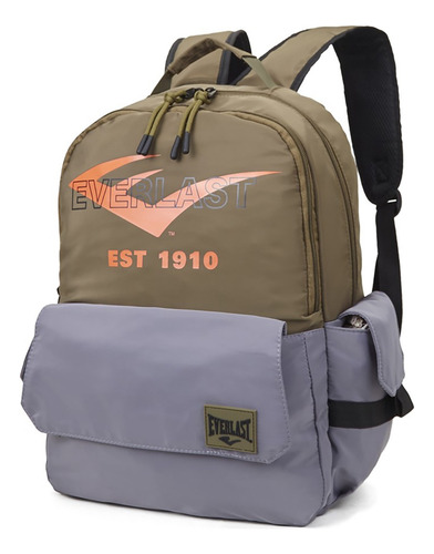 Mochila Everlast Versátil, Perfecta Para Tus Salidas Diarias Color Verde Diseño De La Tela Liso
