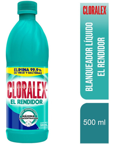 Cloralex Blanqueador Líquido El Rendidor 500ml - Cloro