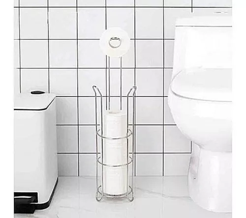 Portarrollos Papel Higienico Vertical Para Baño, Rollos De Reserva,  18x16x61cm.