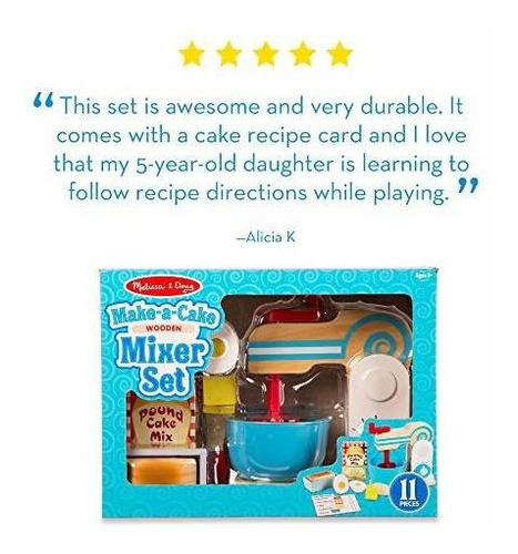 Melissa & Doug Juego De Batidora De Madera Para Hacer Pastel