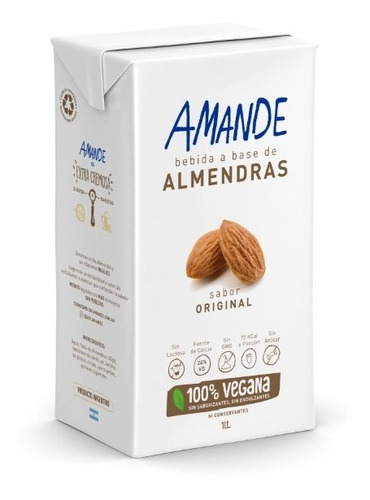 Amande -leche De Almendras- Sabor Original Caja X12 Unidades