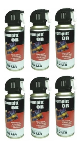 6 X Aire Comprimido Aerosol Removedor Particulas Delta 180cc
