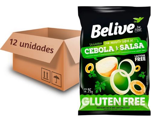 10x Snack Multigrãos Sabor Cebola E Salsa Belive 35g