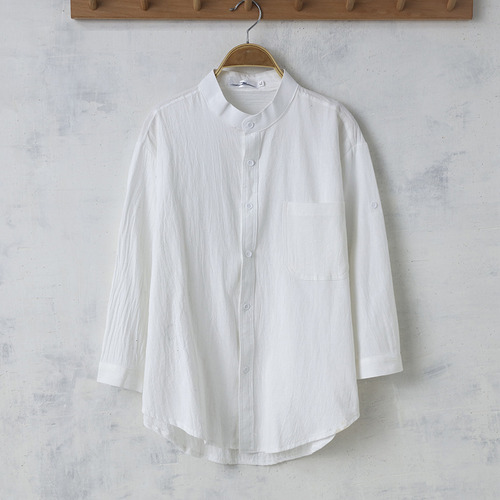 Camisa Holgada De Lino Y Algodón De Verano Para Hombre Con 7