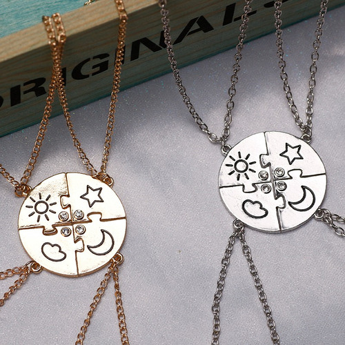 Collar De Joyería De Amistad Para Mejor Amiga, Conjunto De 4
