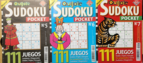 Lote X 3 Sudoku Pocket Quijote - Ed. De Mente