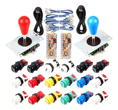 Kit Arcade Joystick Diy Controlador Usb Zero Delay Para Pc,