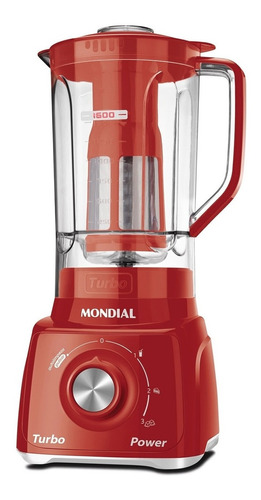 Liquidificador portátil Mondial Turbo Power L-99 2.2 L vermelho com jarra de san 127V