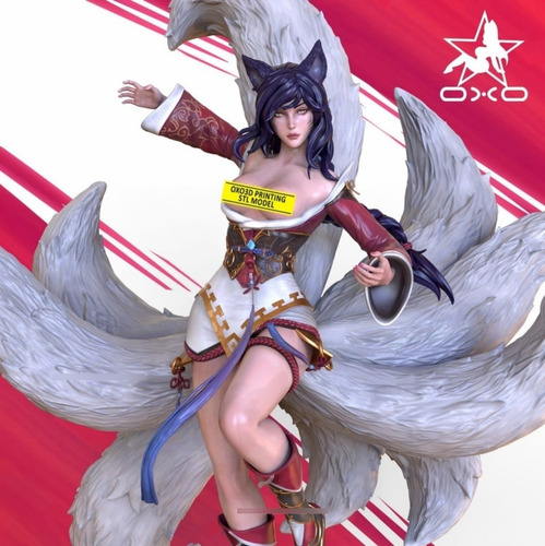 Archivo Stl Impresión 3d - League Of Legends - Ahri + Nsfw -