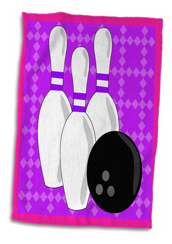 3d Rose Purple And Pink-bowling Pins And Ball Twl_43148...