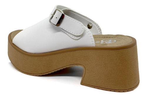 Imagen 3 de 6 de Sandalias Plataforma Mujer Zueco Zapato Taco 6 Cm Faja 410
