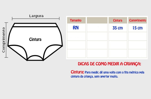 Imagem 3 de 6 de Kit Com 2 Calcinhas Tapa Fralda Bunda Rica De Bebê Menina