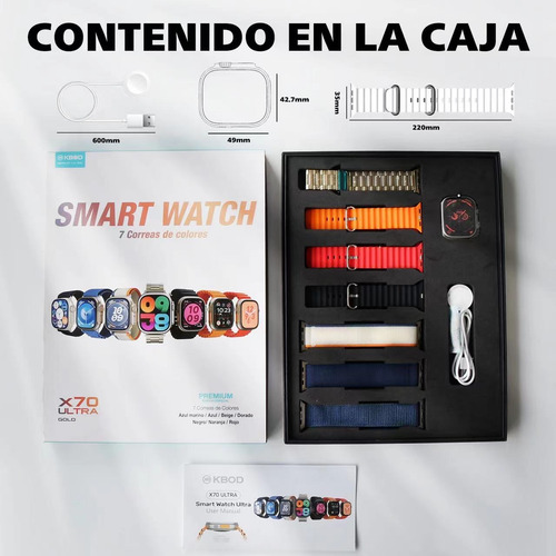Smart Watch Reloj Inteligente Kbod X70 Ultra Pack 7 Correas